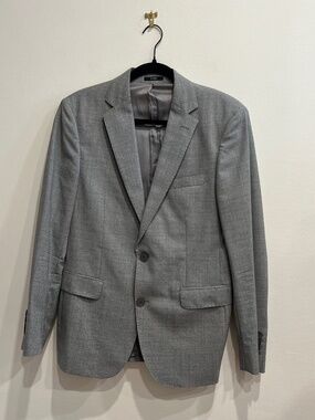 Network Mens Suit: Sport Coat and Trousers - Grey Microgrid - Tailored